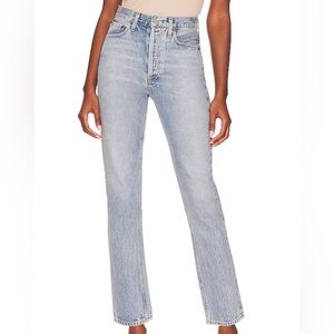 AGOLDE Riley High Rise Straight Crop Jeans in Renewal
